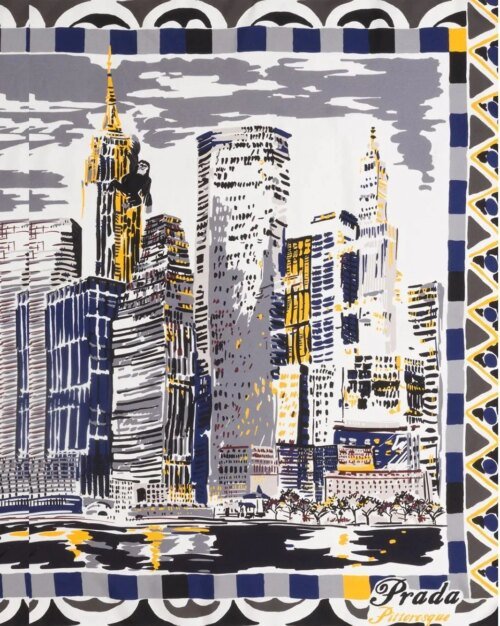 Prada Pittoresque New York Printed Foulard