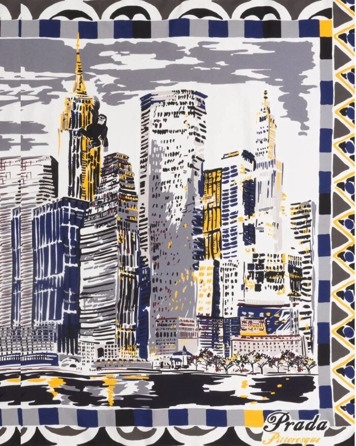 Prada Pittoresque New York Printed Foulard