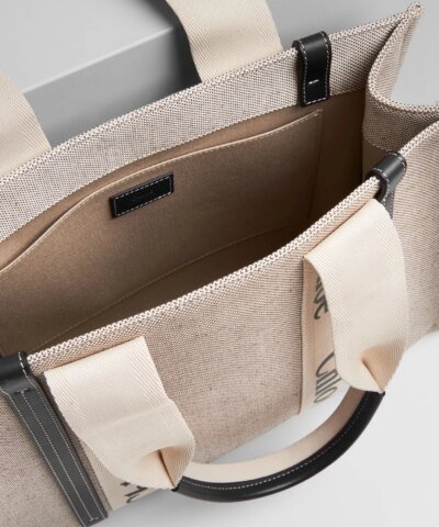 Chloe Medium Woody Logo Canvas Shopper Tote Bag