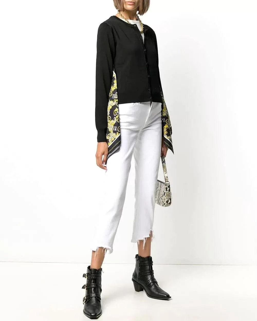 Versace Jeans Couture Foulard Accent Cardigan, Black