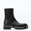 Alexander Wang Sanford Logo-Print Leather Ankle Boots