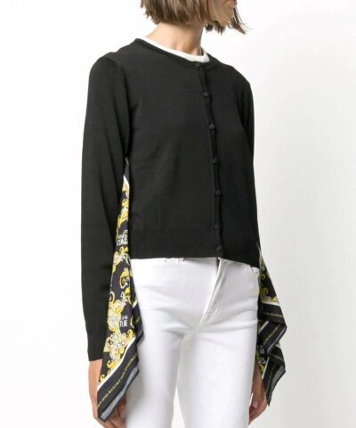 Versace Jeans Couture Foulard Accent Cardigan, Black