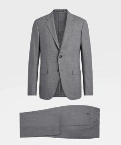 Ermenegildo Zegna Men's Gray houndstooth Two-Piece Suit