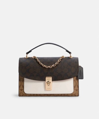 Coach Lane Shoulder Bag In Blocked Signature Canvas