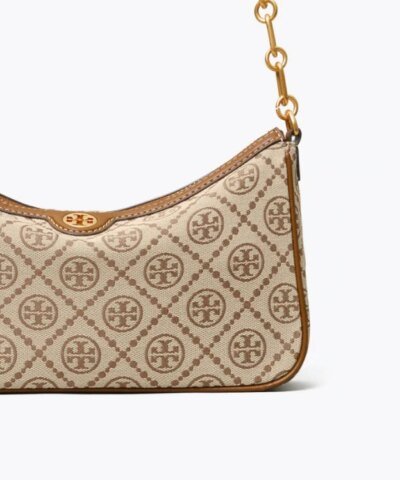 Tory Burch T Monogram Jacquard Studio Bag In Hazel
