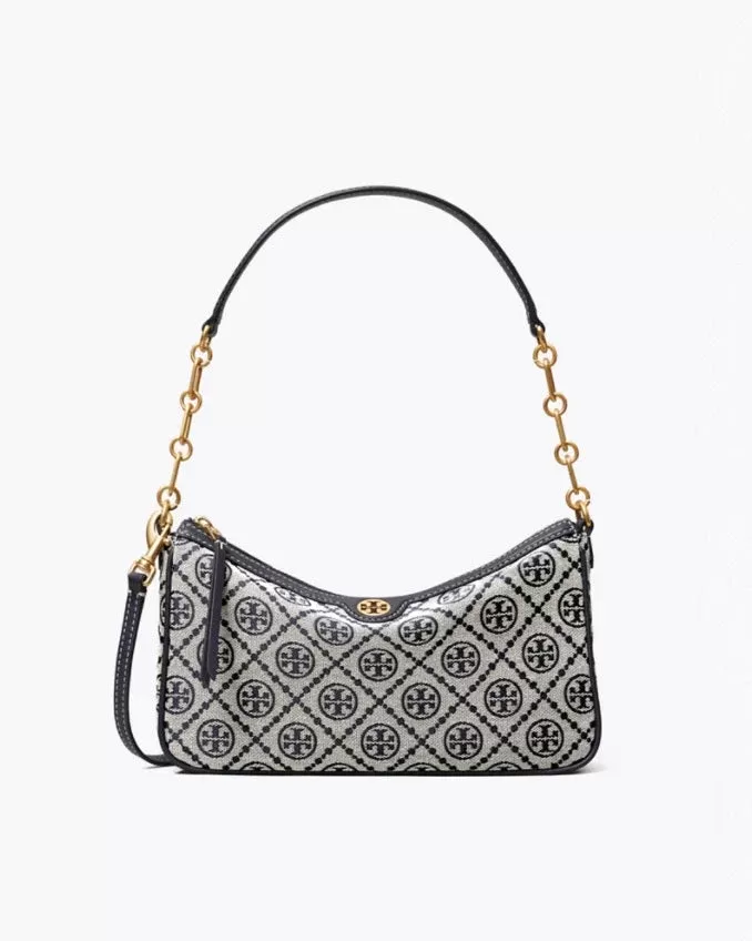 Tory Burch T Monogram Jacquard Studio Bag In Tory Navy