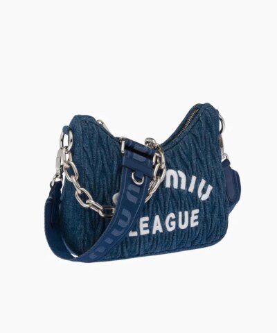 Miu Miu Matelassé Denim Shoulder Bag