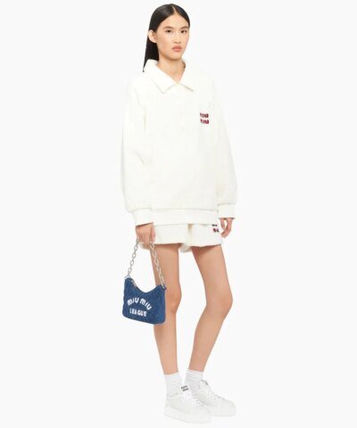 Miu Miu Matelassé Denim Shoulder Bag