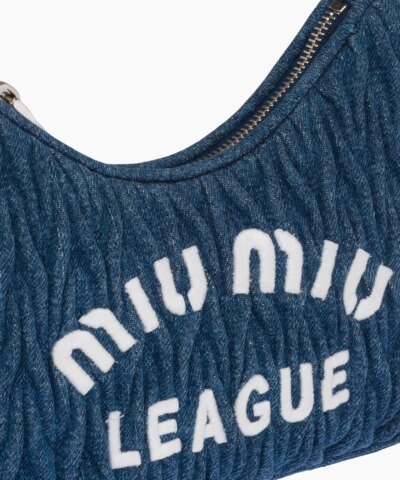 Miu Miu Matelassé Denim Shoulder Bag