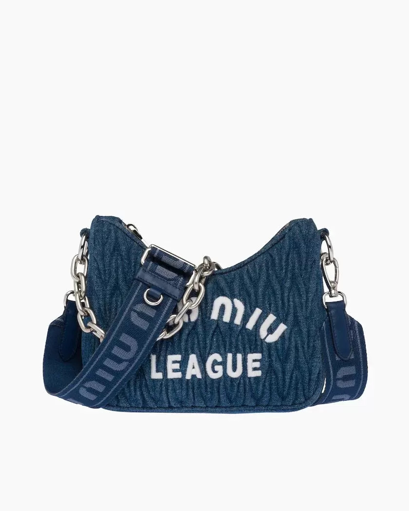 Miu Miu Matelassé Denim Shoulder Bag