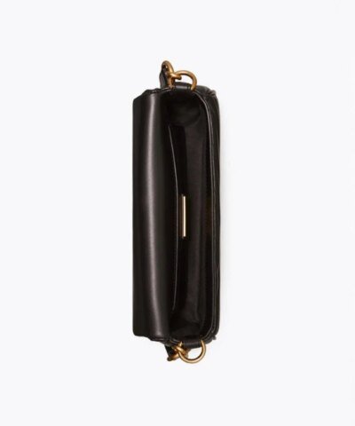 Tory Burch Black Kira Chevron Small Flap Shoulder Bag