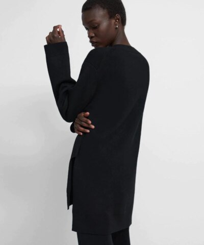 Theory Knit Tunic In Empire Wool, Black