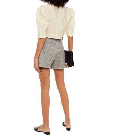 Sandro Beya High-Waisted Plaid Shorts