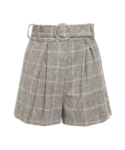 Sandro Beya High-Waisted Plaid Shorts