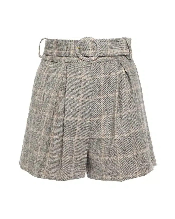 Sandro Beya High-Waisted Plaid Shorts