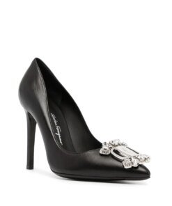 Salvatore Ferragamo Hailey Crystal-Embellished 100mm Pumps