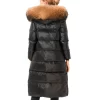 Simplee Hooded Faux Fur Trim Puffer Coat