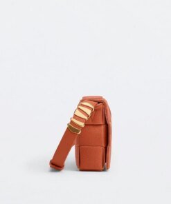 Bottega Veneta Cassette Leather Crossbody Bag, Maple