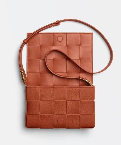 Bottega Veneta Cassette Leather Crossbody Bag, Maple