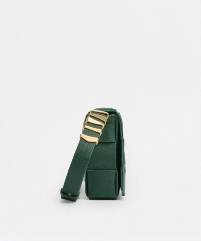 Bottega Veneta Cassette Leather Crossbody Bag, Raintree