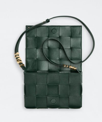Bottega Veneta Cassette Leather Crossbody Bag, Raintree