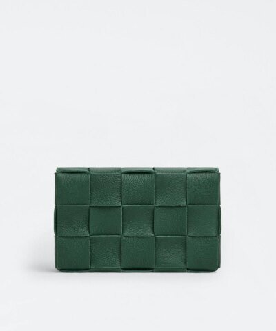 Bottega Veneta Cassette Leather Crossbody Bag, Raintree