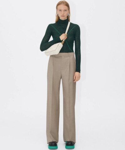 Bottega Veneta Cassette Leather Crossbody Bag, White