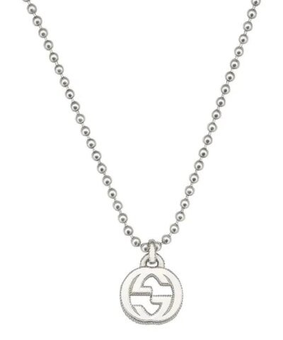 Gucci Sterling Silver Interlocking G Pendant Necklace, 21.65"
