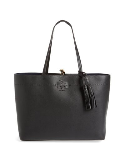 Tory Burch McGraw Leather Tote, Black