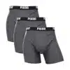 Puma Men's 3 Pack Cotton Boxer Briefs, Dark Grey