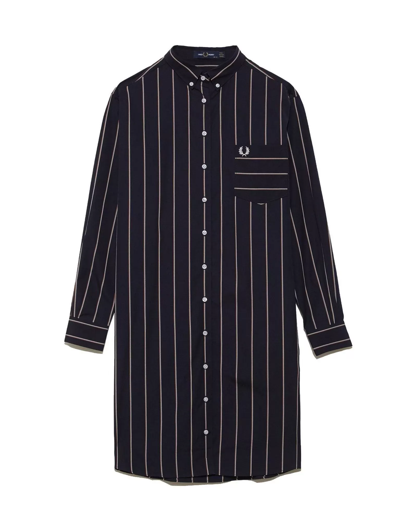 Fred Perry Striped Collared Shirt Dress