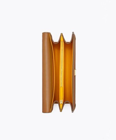 Tory Burch T Monogram Leather Shoulder Bag In Moose