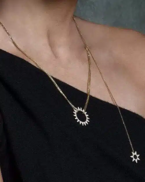 Apm Monaco Adjustable Necklace Whit Double Sun Pendants