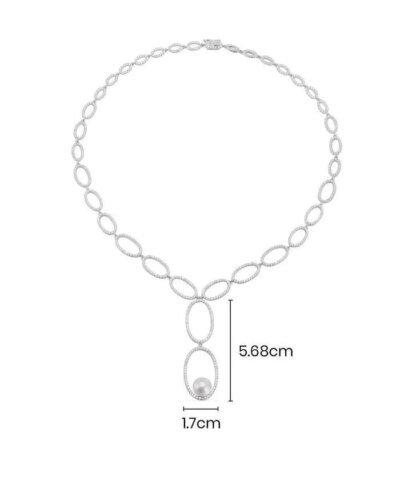 Apm Monaco Paved Necklace Whit Pearl Pendant