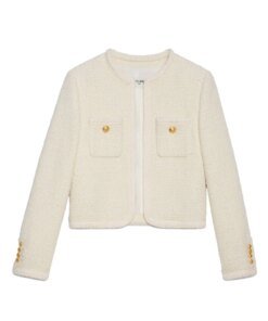 Celine "Chasseur" Jacket In Braided Bouclé Tweed