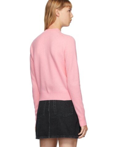Acne Studios Pink Patch Crewneck Cardigan