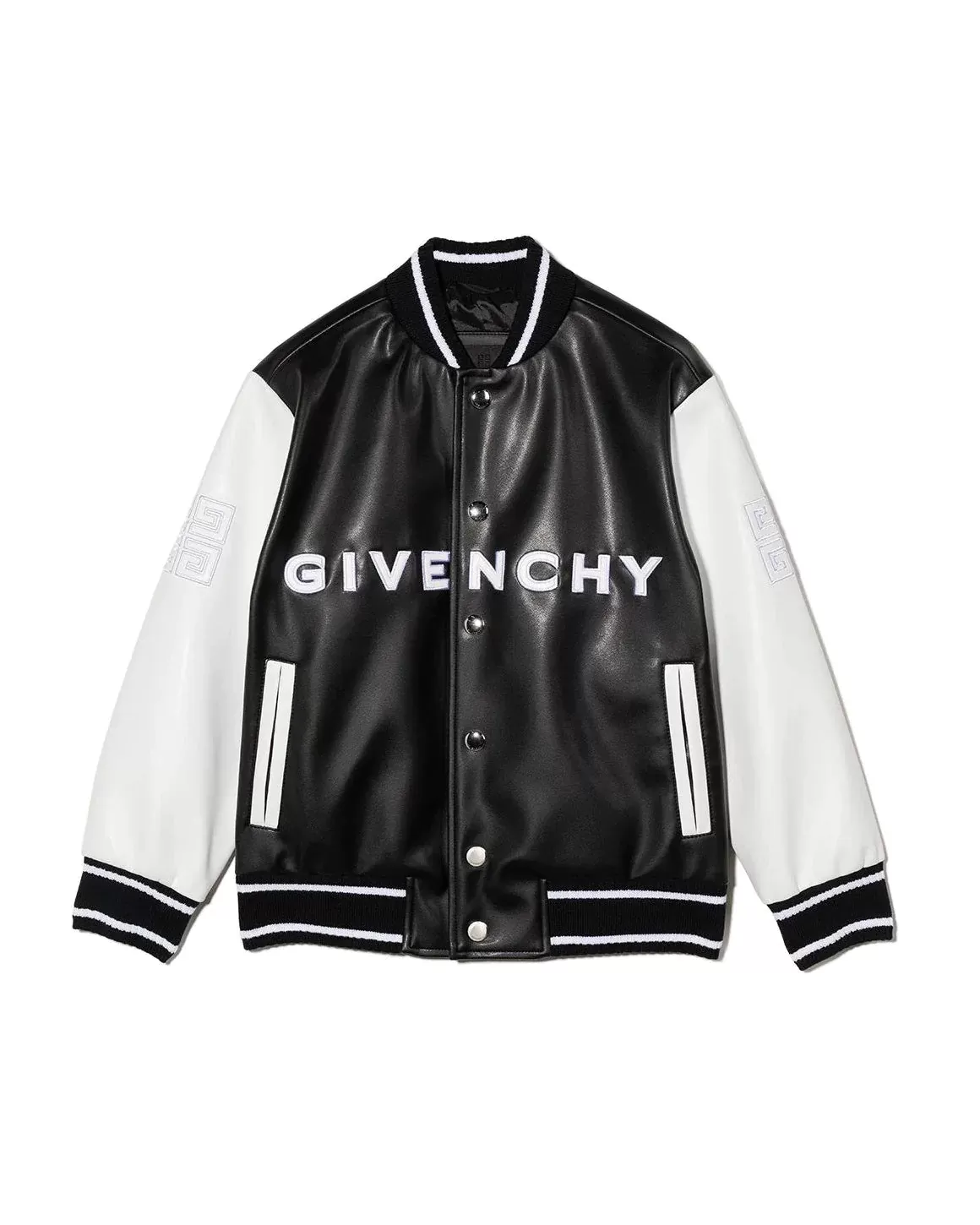 Givenchy Kids Logo-Embroidered Faux-Leather Bomber Jacket