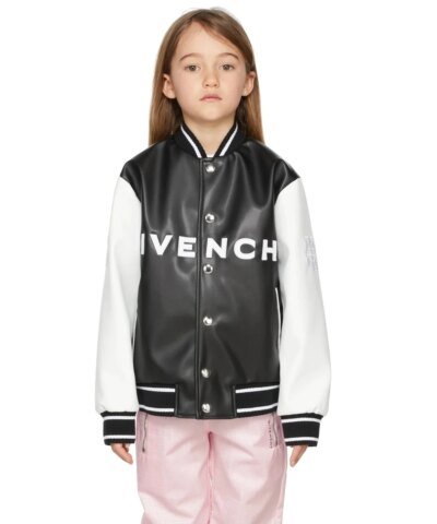 Givenchy Kids Logo-Embroidered Faux-Leather Bomber Jacket