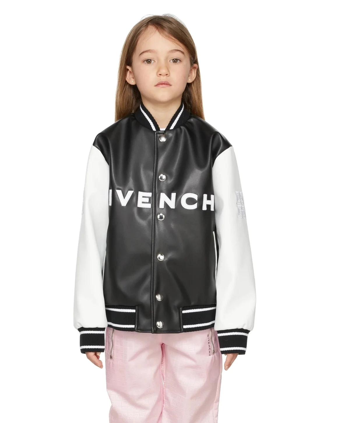 Givenchy Kids Logo-Embroidered Faux-Leather Bomber Jacket