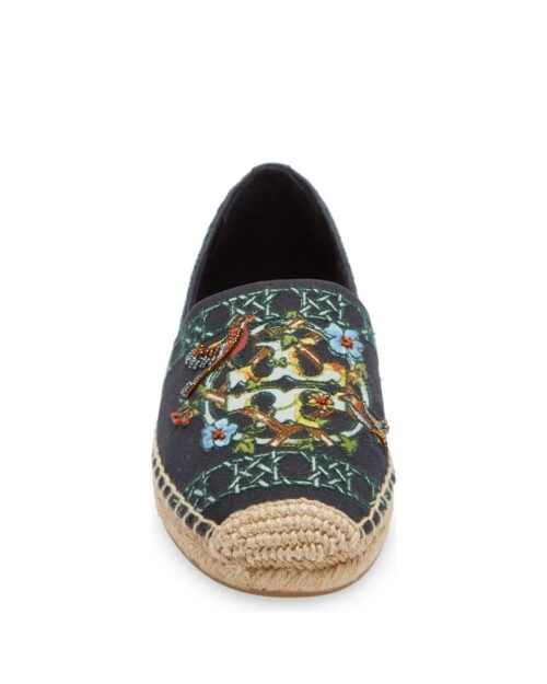 Tory Burch Beaded & Embroidered Canvas Espadrille