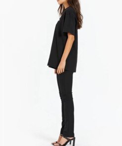 Alexander Wang Logo-Print Cotton T-Shirt, Black