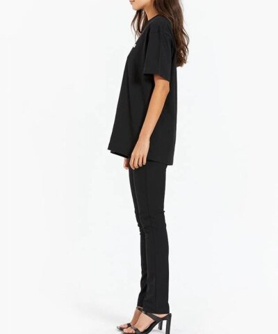 Alexander Wang Logo-Print Cotton T-Shirt, Black