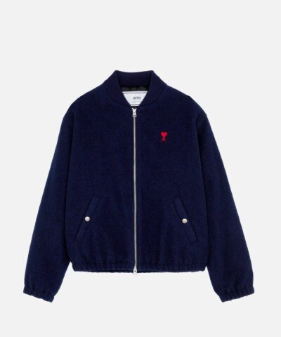 Ami Paris Ami De Coeur Bomber Jacket, Navy