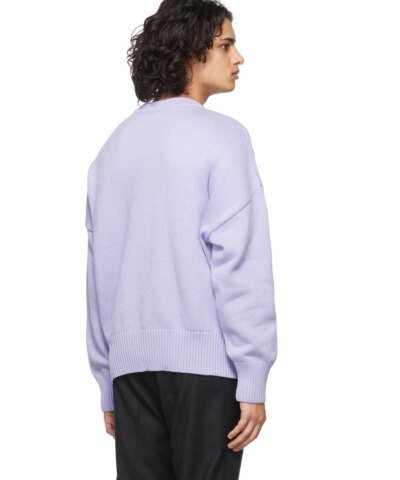 Ami Men's De Coeur Oversize Crewneck Sweater, Purple