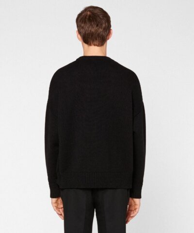 Ami Men's De Coeur Oversize Crewneck Sweater, Black
