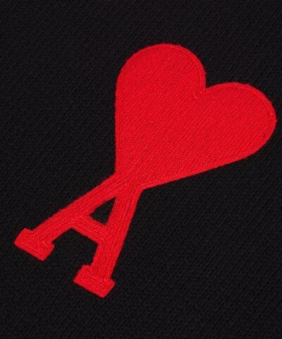 Ami Men's De Coeur Oversize Crewneck Sweater, Black