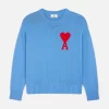 Ami Men's De Coeur Oversize Crewneck Sweater, Blue