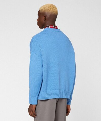 Ami Men's De Coeur Oversize Crewneck Sweater, Blue