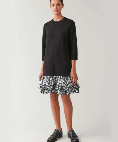 COS Knitted Dress With Woven Pleata