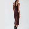 COS Knitted Maxi Tube Dress In Burgundy